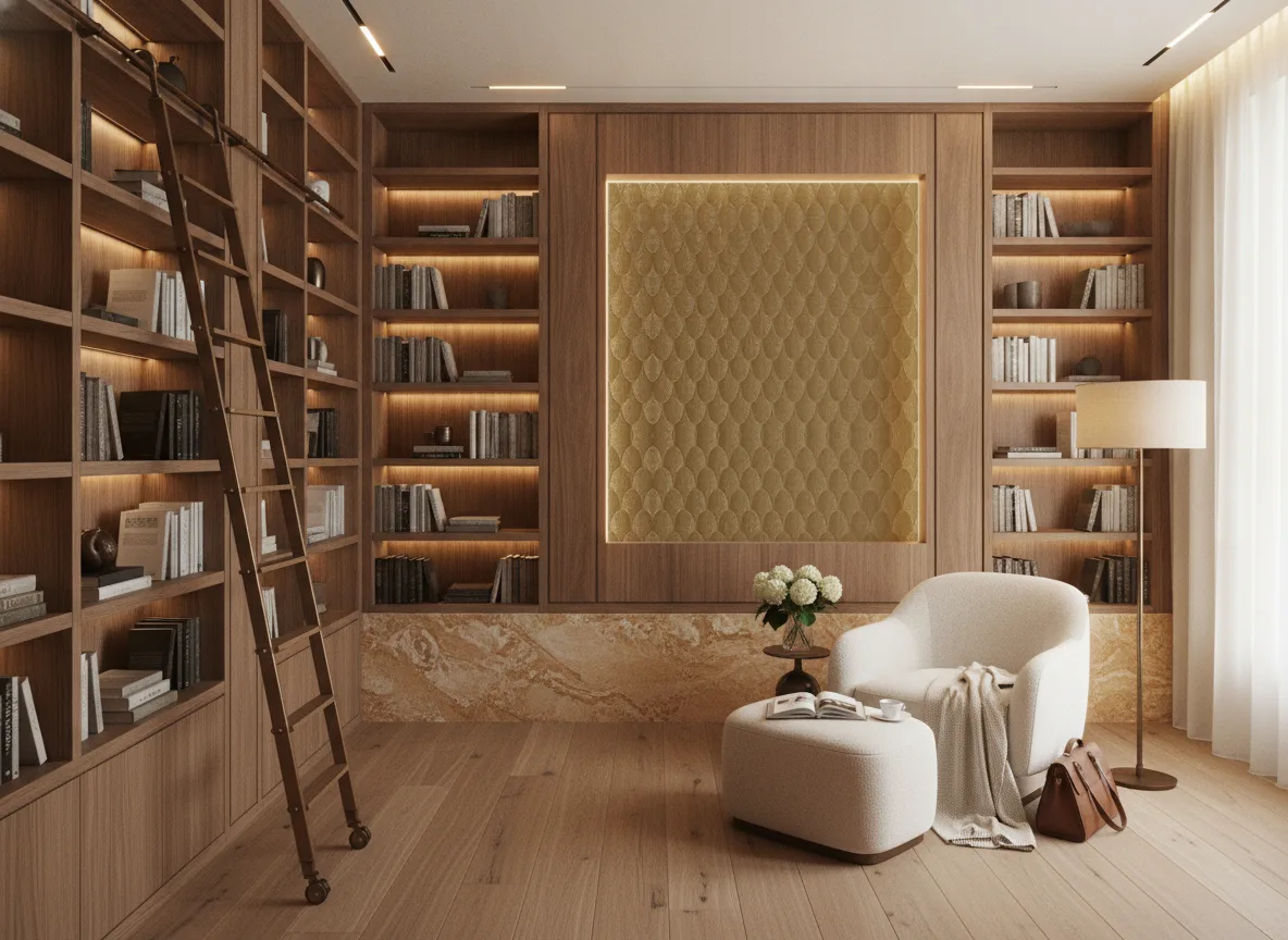 Vendome — Biblioteka — podświetlone pole między regałami