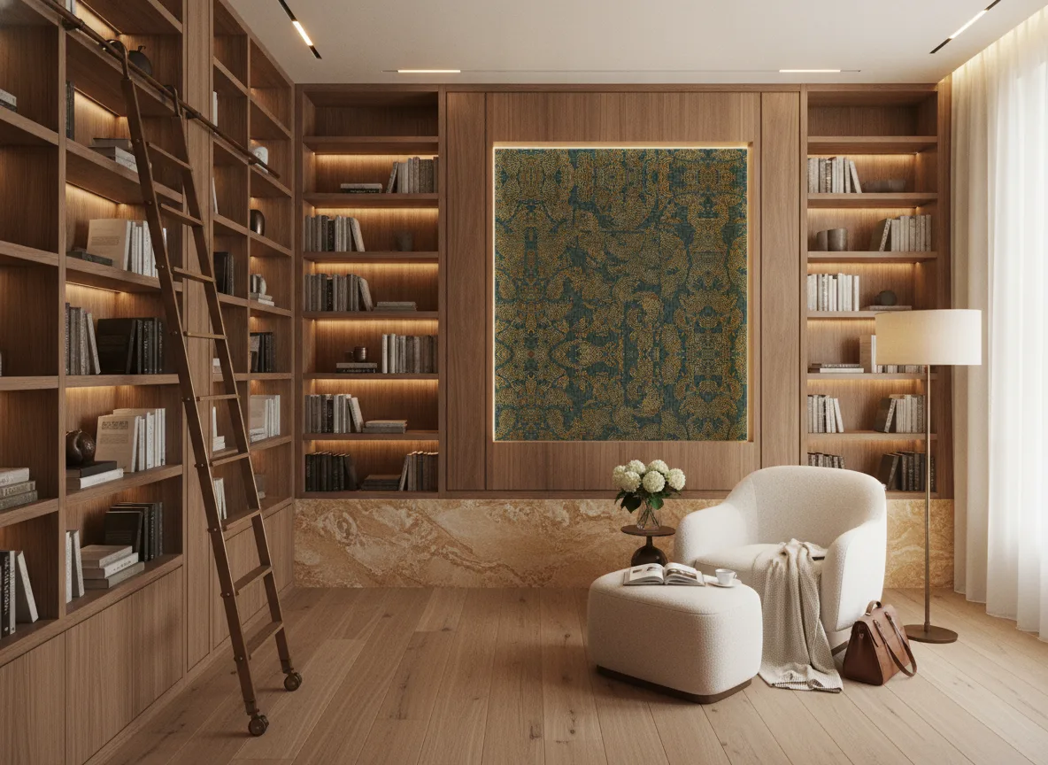 Venetie — Biblioteka — podświetlone pole między regałami