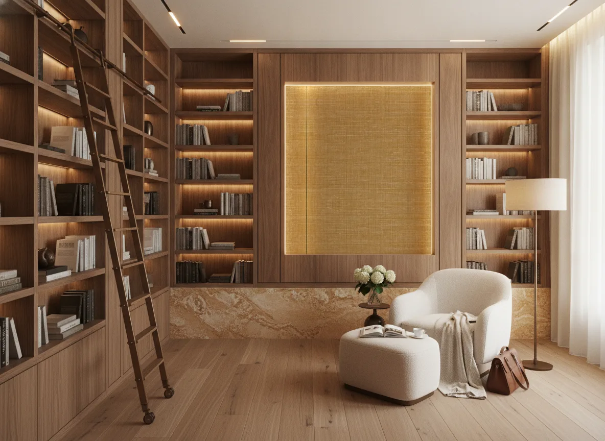 Lino — Biblioteka — podświetlone pole między regałami