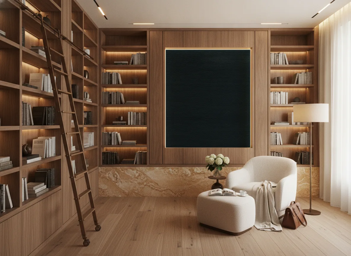 Tapeta obiektowa Ralph W47 — Biblioteka — podświetlone pole między regałami