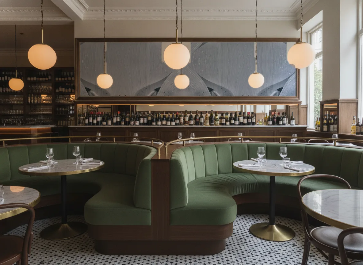 Świetliste smugi z kryształkami — Bistro — pole nad zielonymi lożami