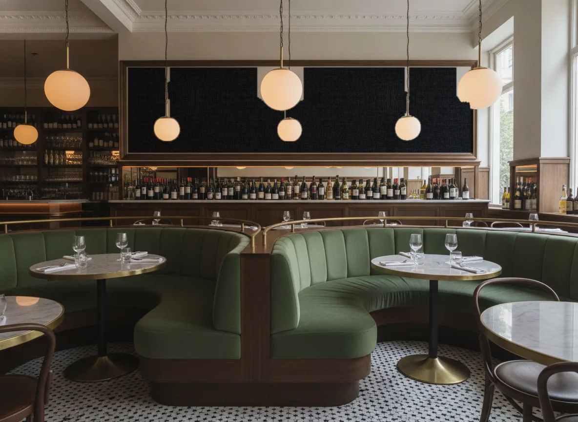 Tapeta obiektowa Milo W29 — Bistro — pole nad zielonymi lożami