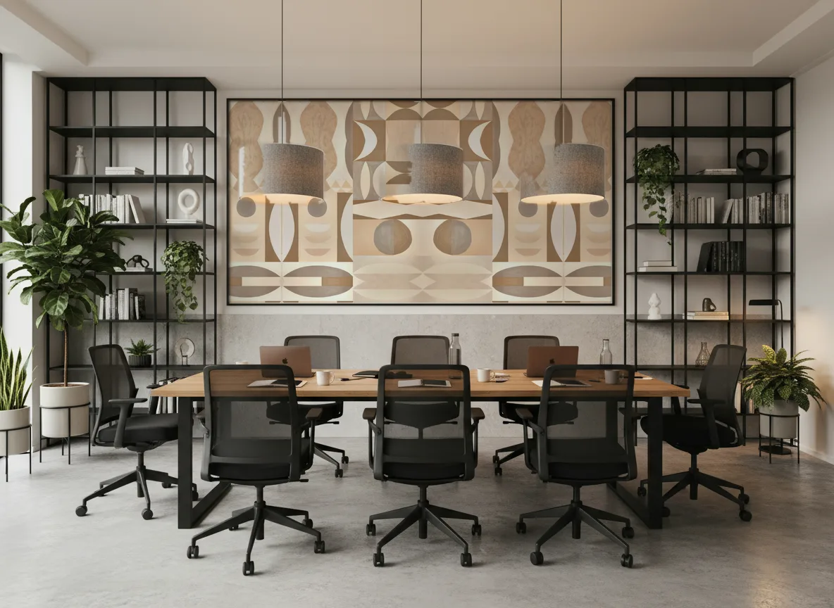Auguste — Biuro — pole w czarnej ramie nad stołem