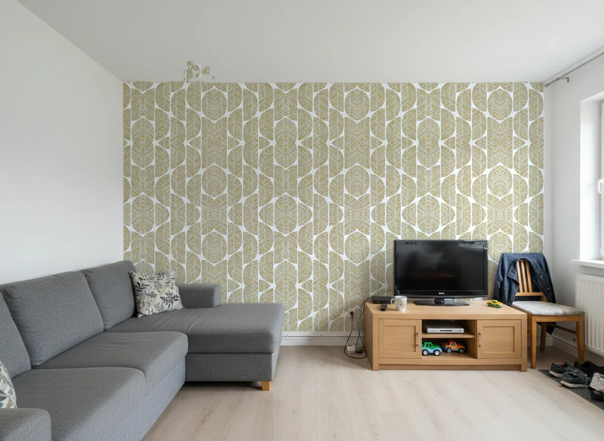 Abelia — Salon w bloku — ściana za sofą
