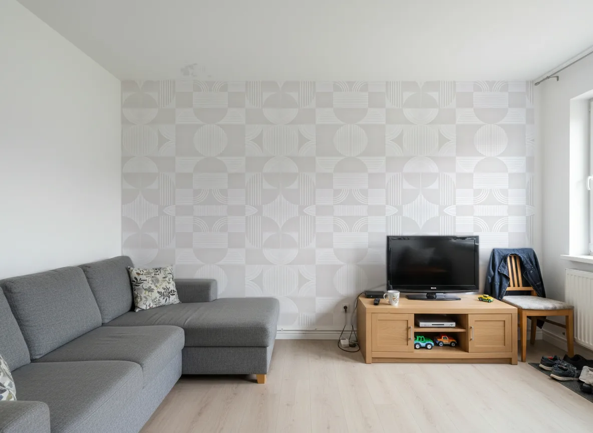 Annees 30 Faubourg des Lumieres — Salon w bloku — ściana za sofą