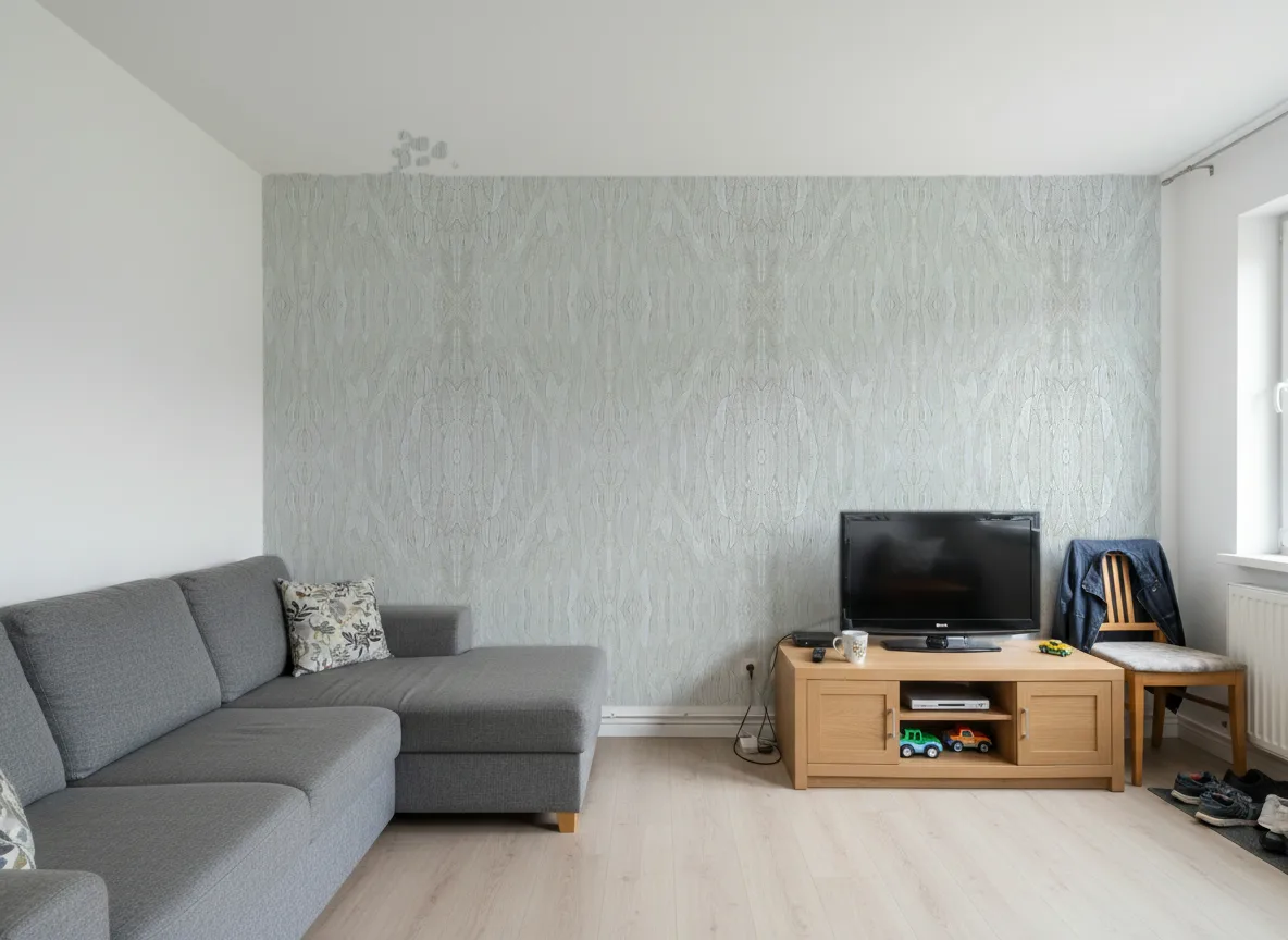 Cinerea Nature Precieuse – Textures — Salon w bloku — ściana za sofą