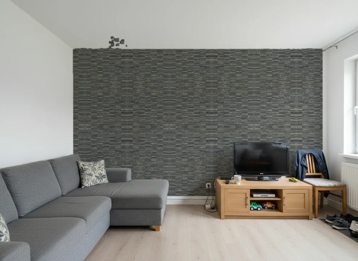Lirio Nature Precieuse – Textures — Salon w bloku — ściana za sofą