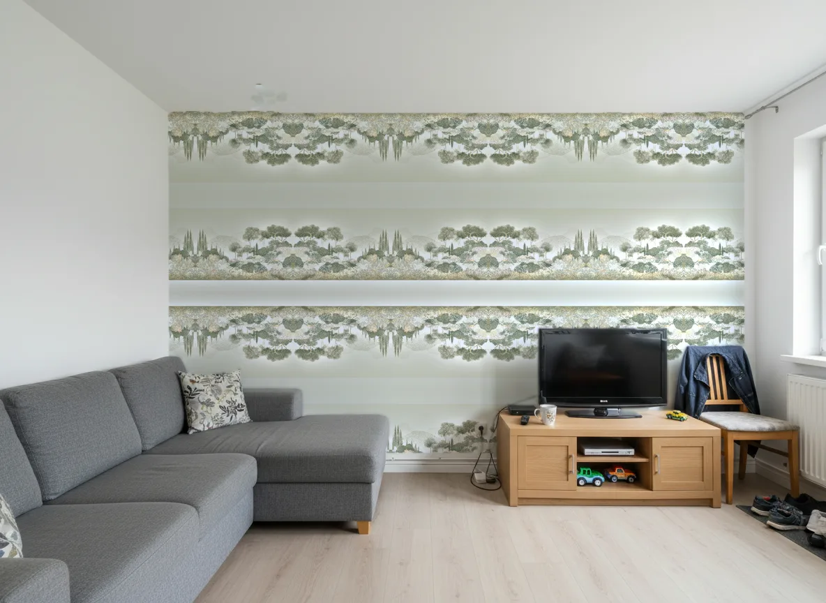 Maquis Corse — Salon w bloku — ściana za sofą
