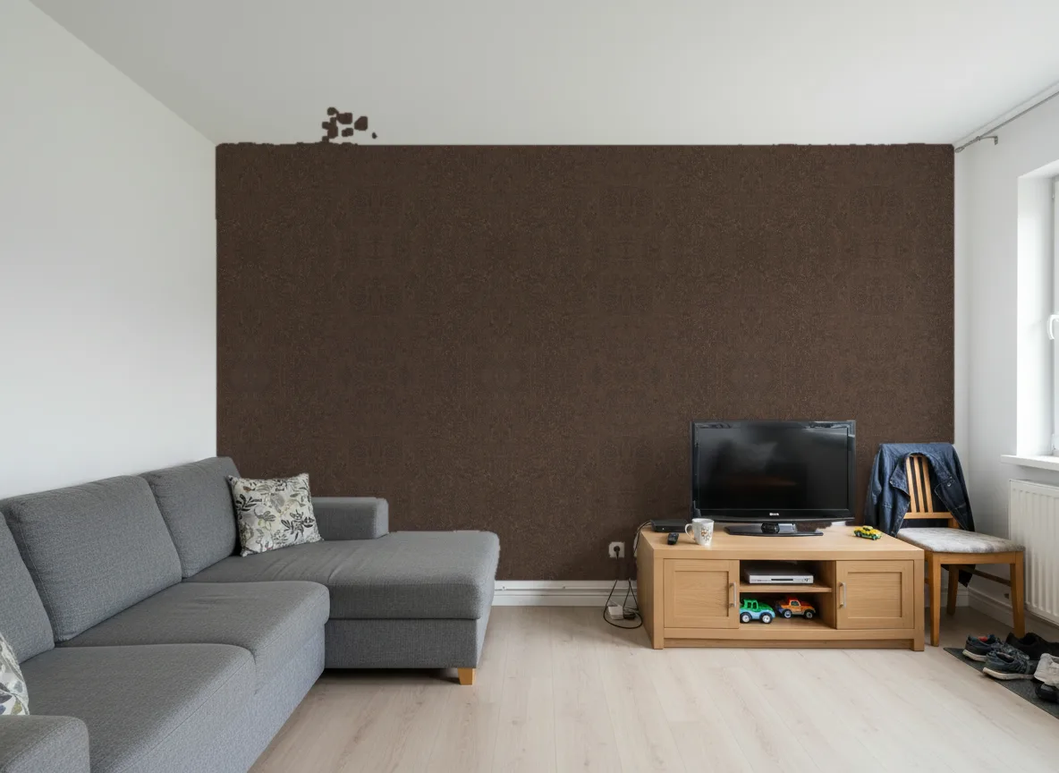 Tapeta obiektowa Bruce W15 — Salon w bloku — ściana za sofą