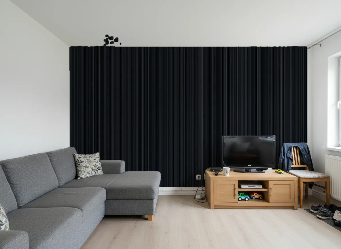 Tapeta obiektowa Harry W01 — Salon w bloku — ściana za sofą