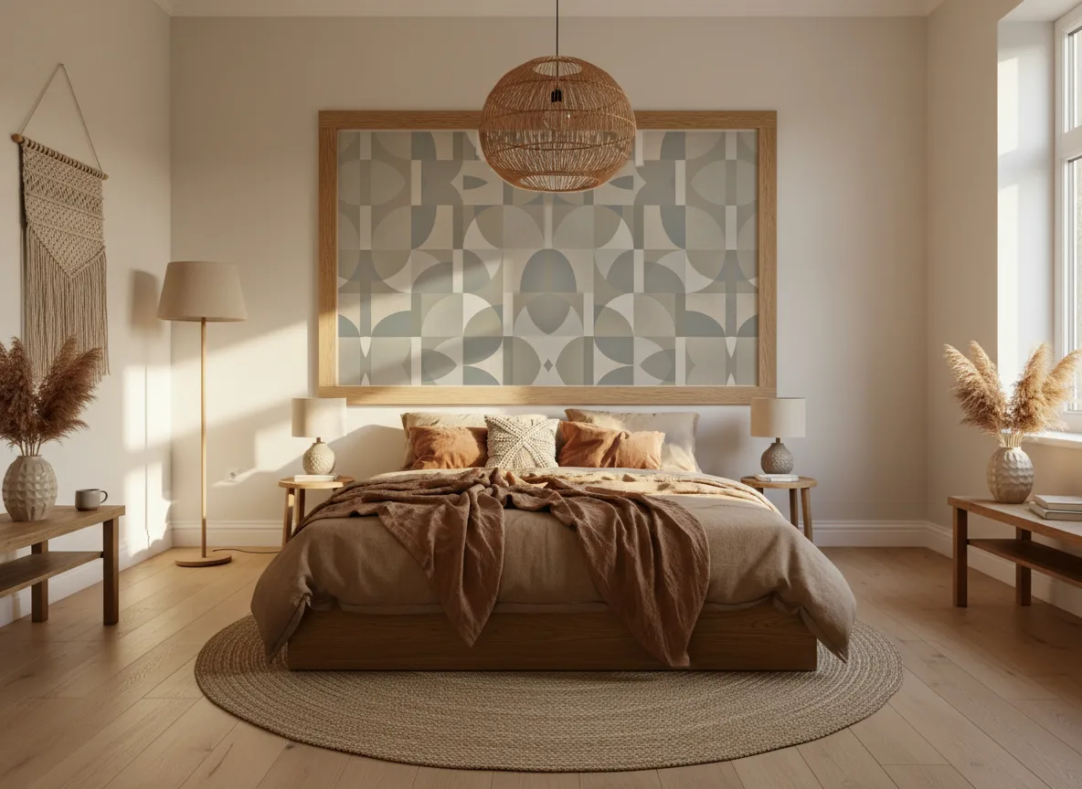 Barillet Faubourg des Lumieres — Sypialnia boho — pole w dębowej ramie