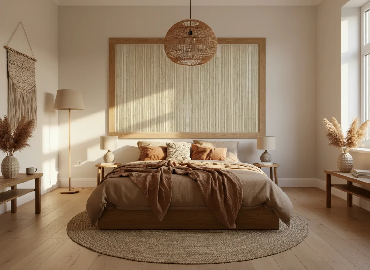 Gili — Sypialnia boho — pole w dębowej ramie