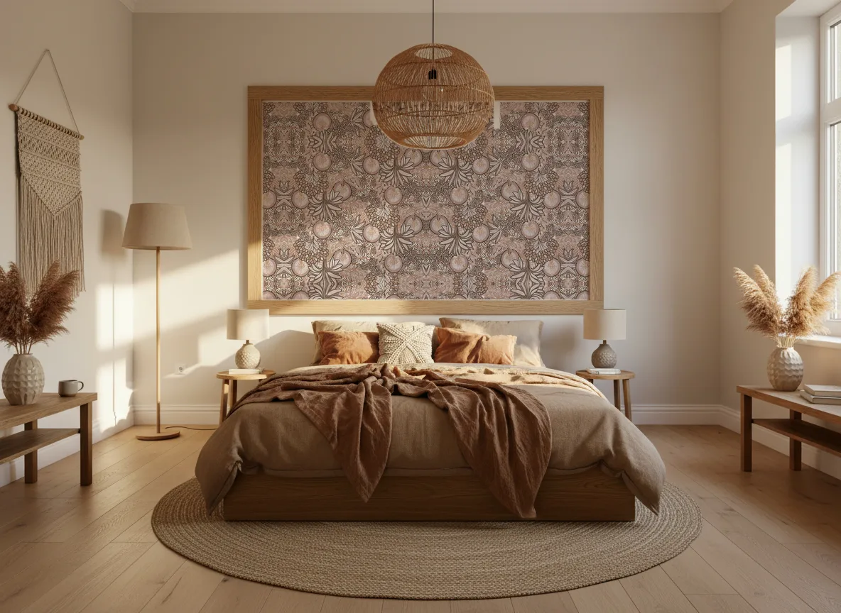 Persee — Sypialnia boho — pole w dębowej ramie