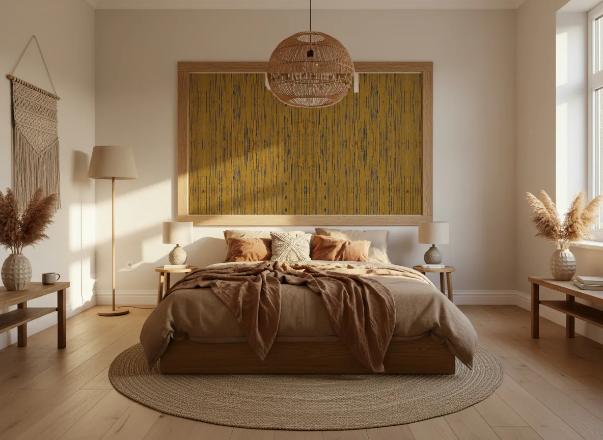Sequoia Escambray — Sypialnia boho — pole w dębowej ramie