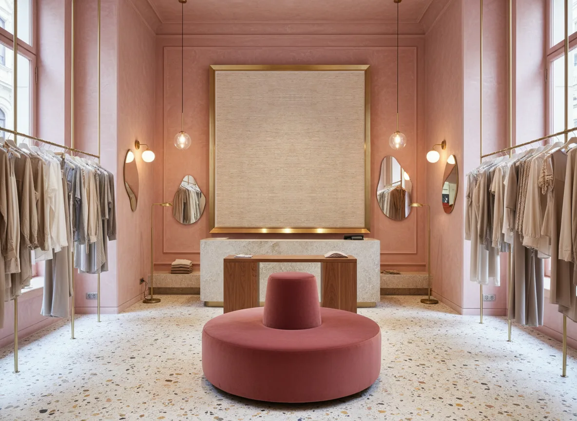 Artois — Różowy butik — pole w mosiężnej ramie