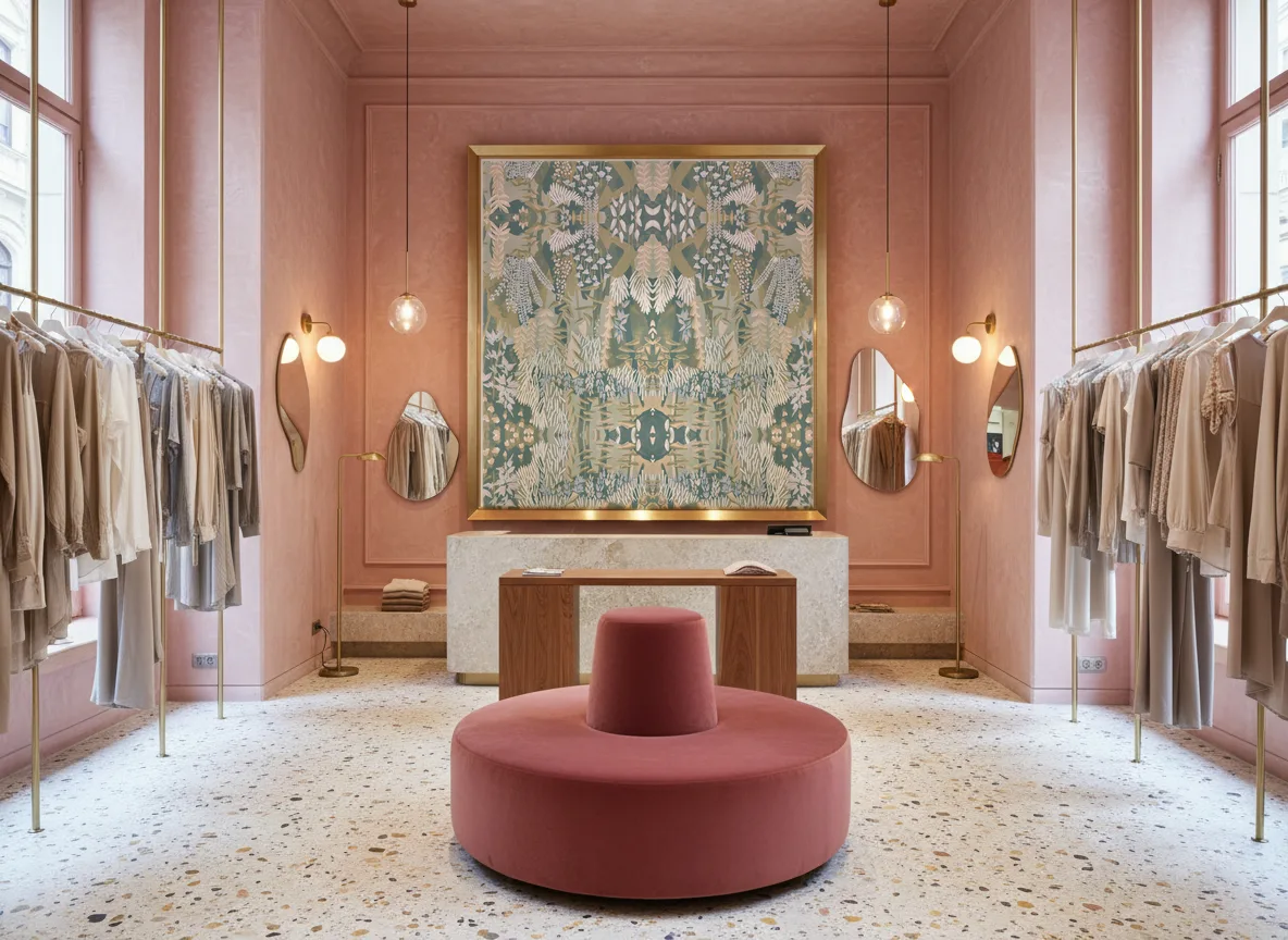 Erica Jardin Felicia — Różowy butik — pole w mosiężnej ramie