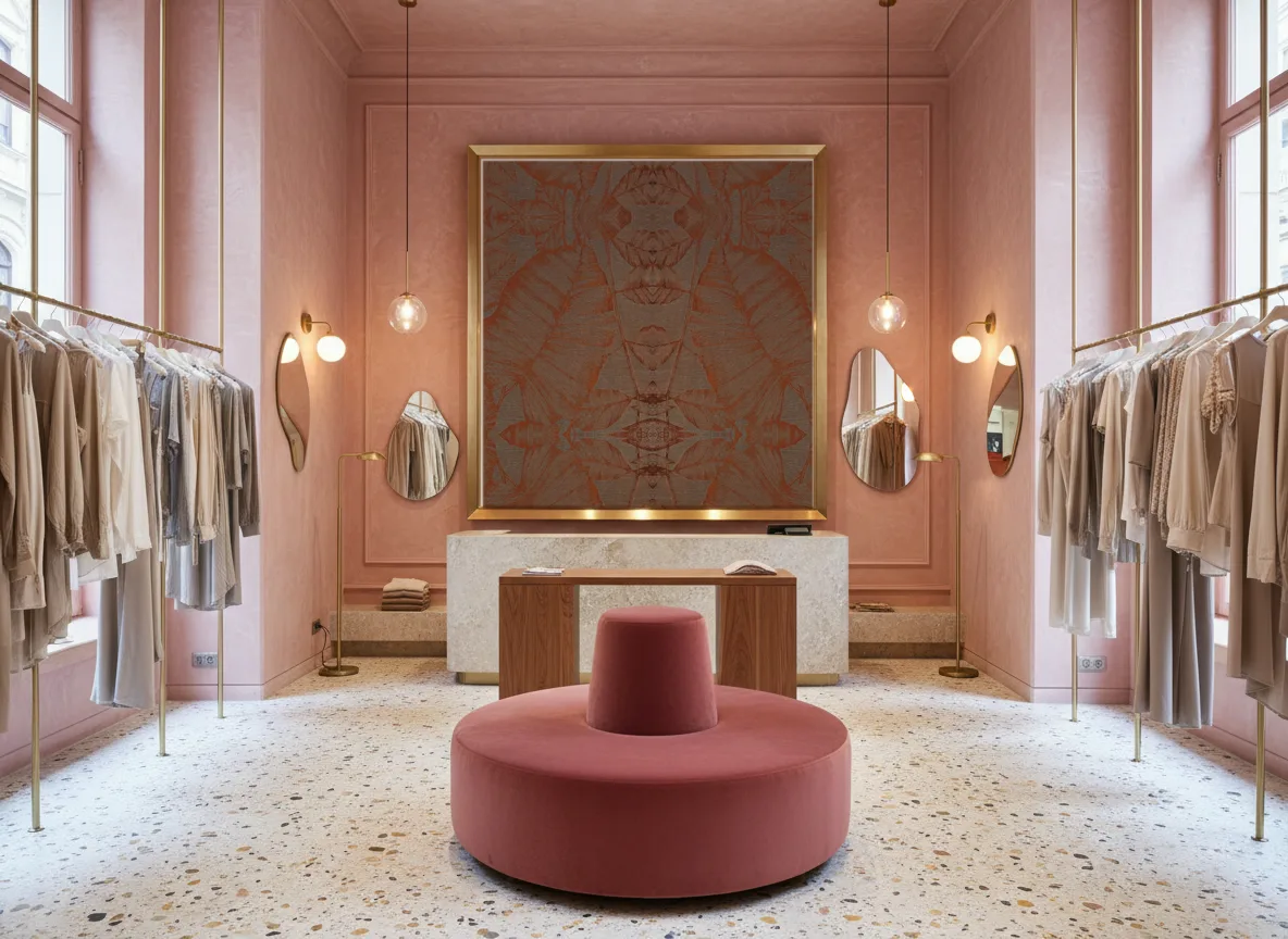 Hoja Escambray — Różowy butik — pole w mosiężnej ramie