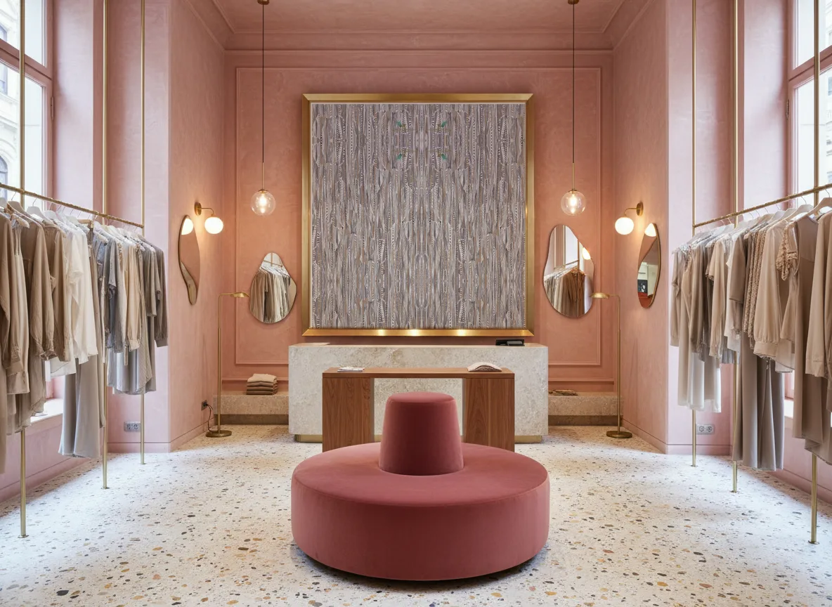 Lahna Le Velours — Różowy butik — pole w mosiężnej ramie