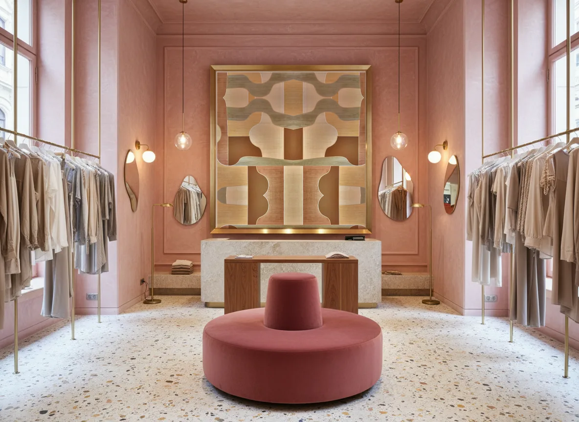 Modernismo — Różowy butik — pole w mosiężnej ramie