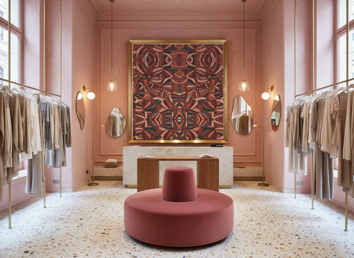 Pachira — Różowy butik — pole w mosiężnej ramie