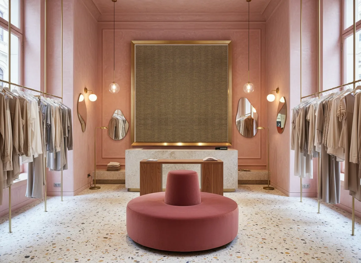 Scandium — Różowy butik — pole w mosiężnej ramie