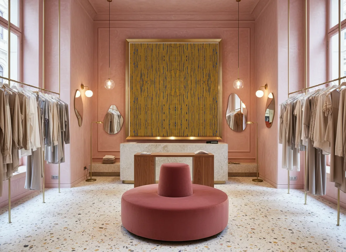 Sequoia Escambray — Różowy butik — pole w mosiężnej ramie