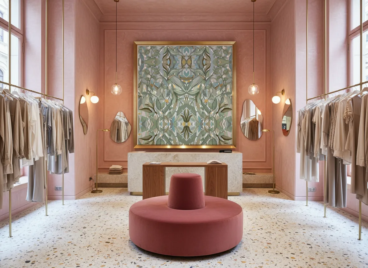 Solandra — Różowy butik — pole w mosiężnej ramie