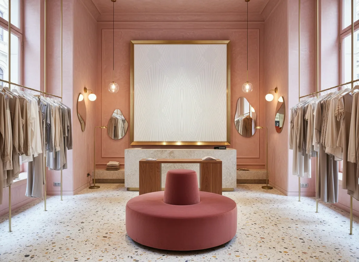 Eleganckie wachlarze — Różowy butik — pole w mosiężnej ramie
