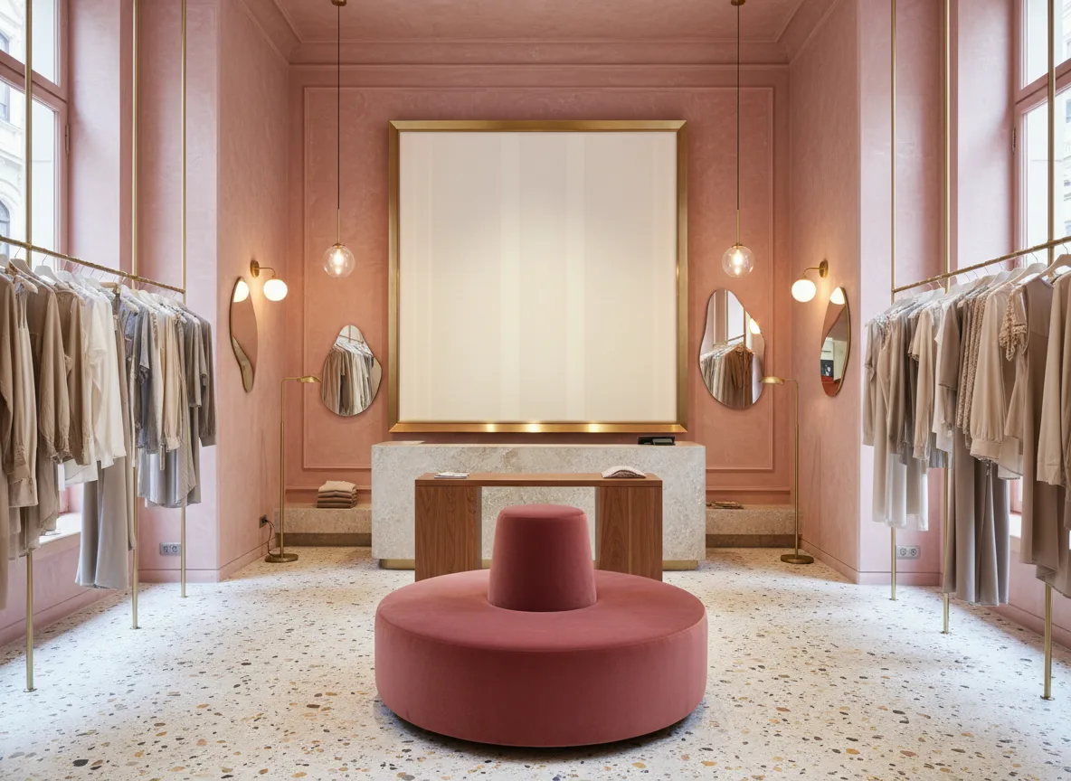 Polyform Eos Stretto — Różowy butik — pole w mosiężnej ramie