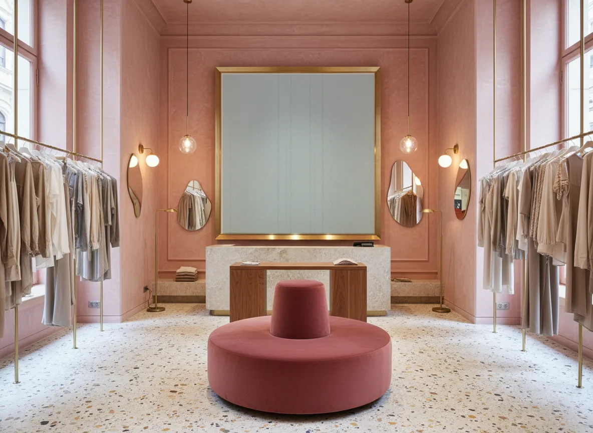 Polyform Eos Vertigo — Różowy butik — pole w mosiężnej ramie