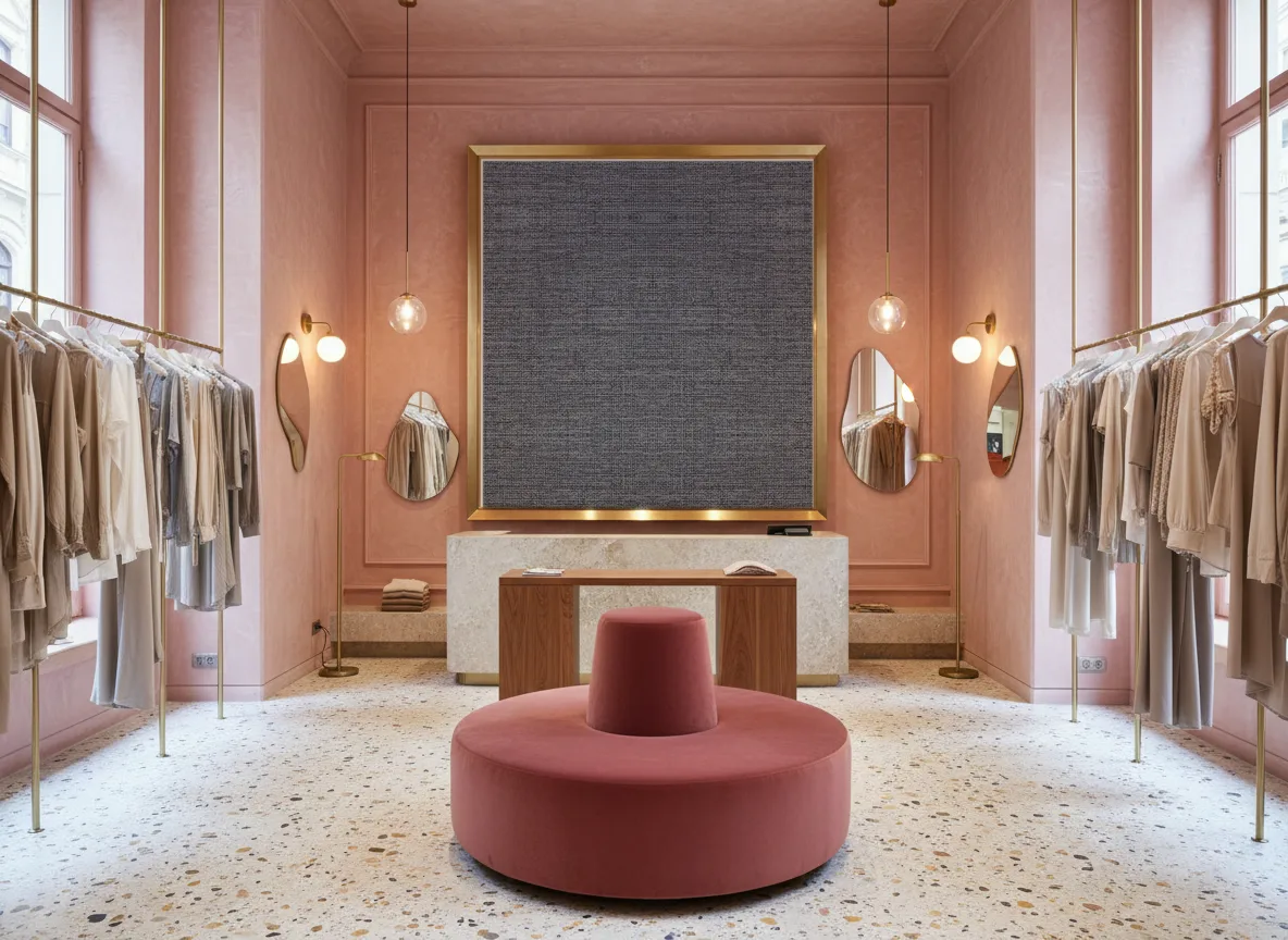 Soft 2 — Różowy butik — pole w mosiężnej ramie