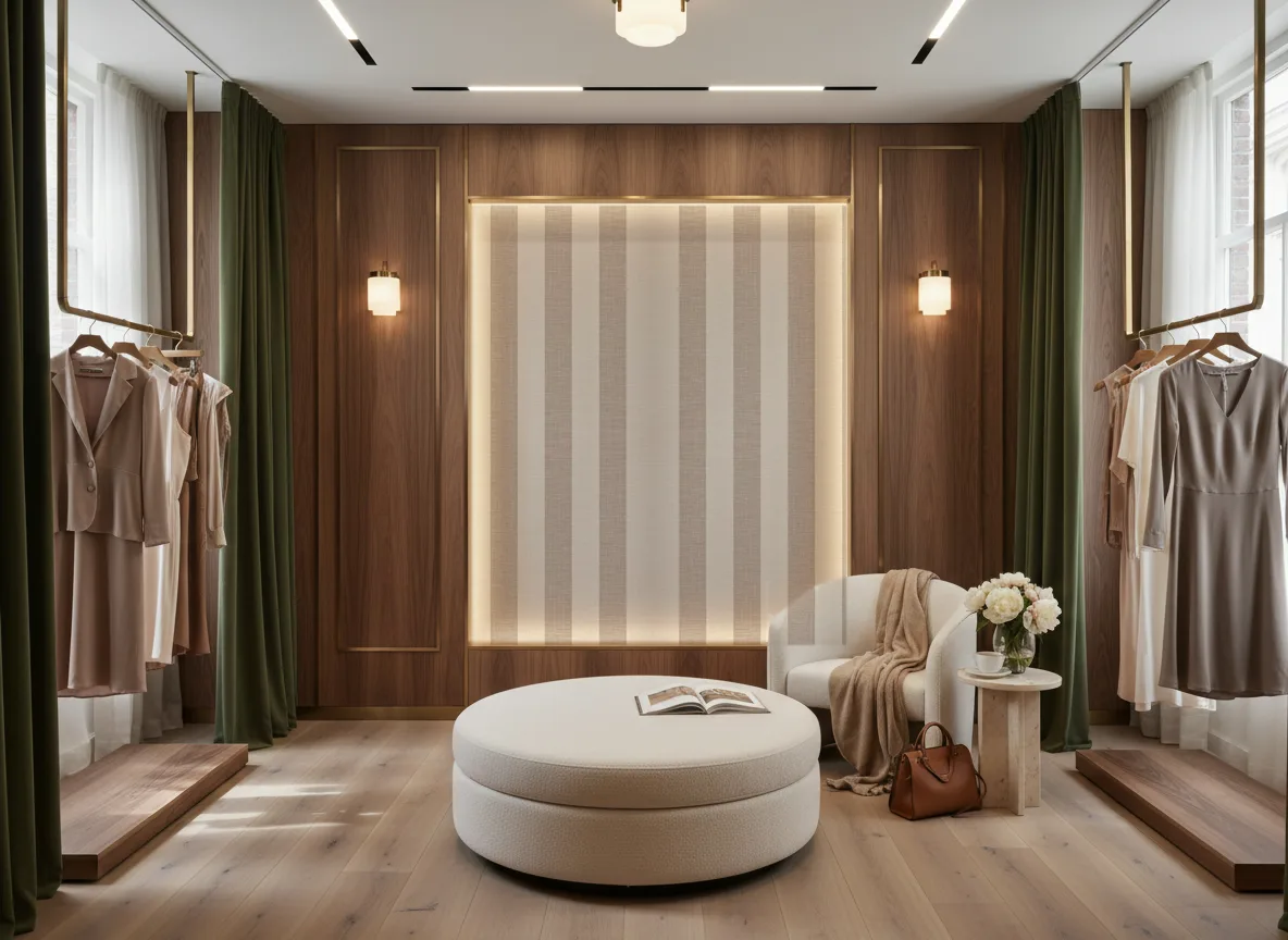 Beausoleil — Butik — podświetlona ściana przymierzalni