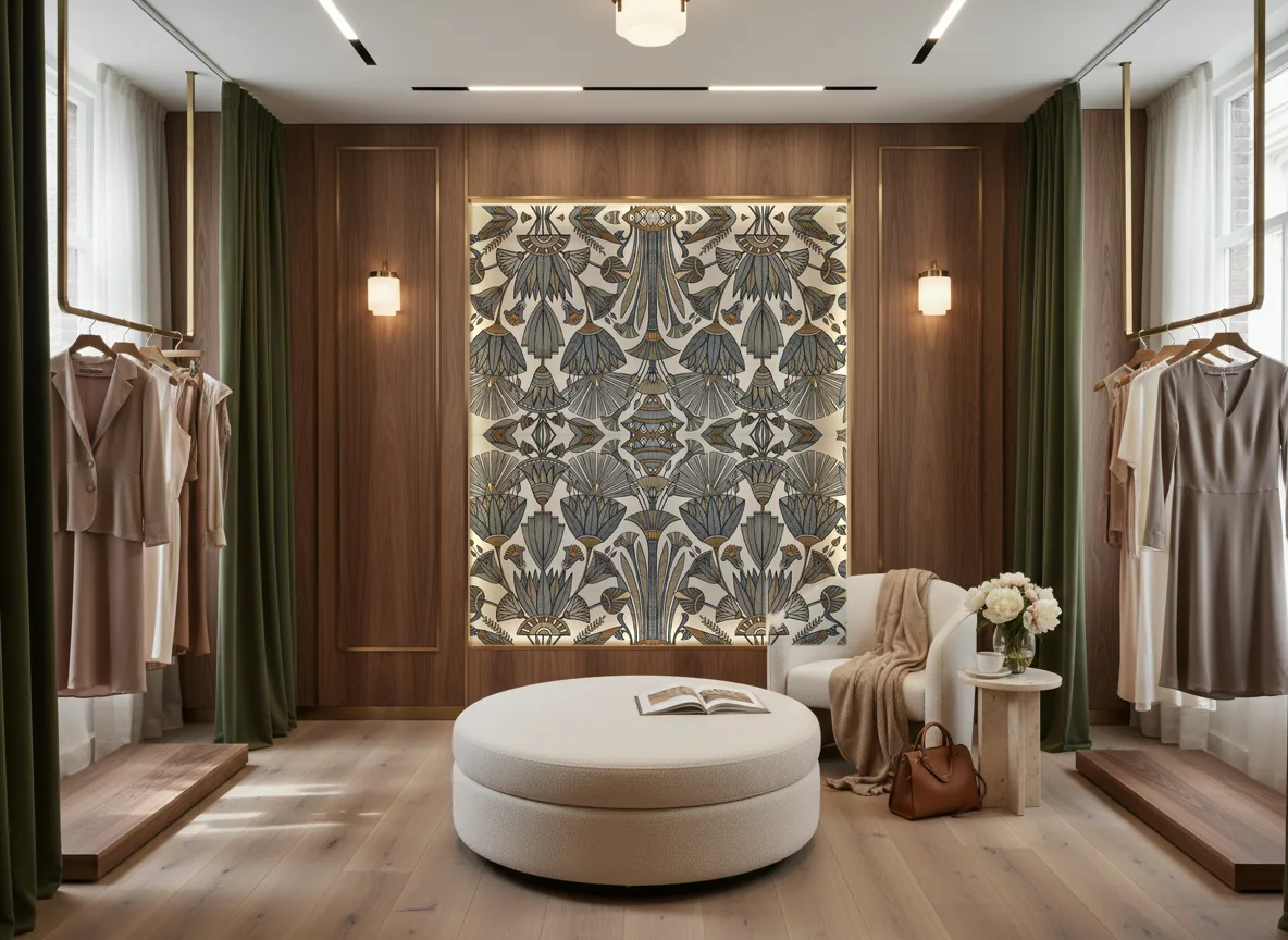Denderah — Butik — podświetlona ściana przymierzalni