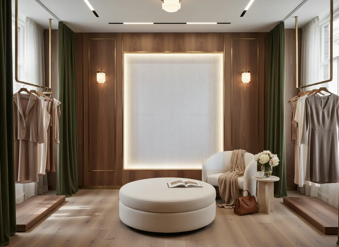 Kasane — Butik — podświetlona ściana przymierzalni