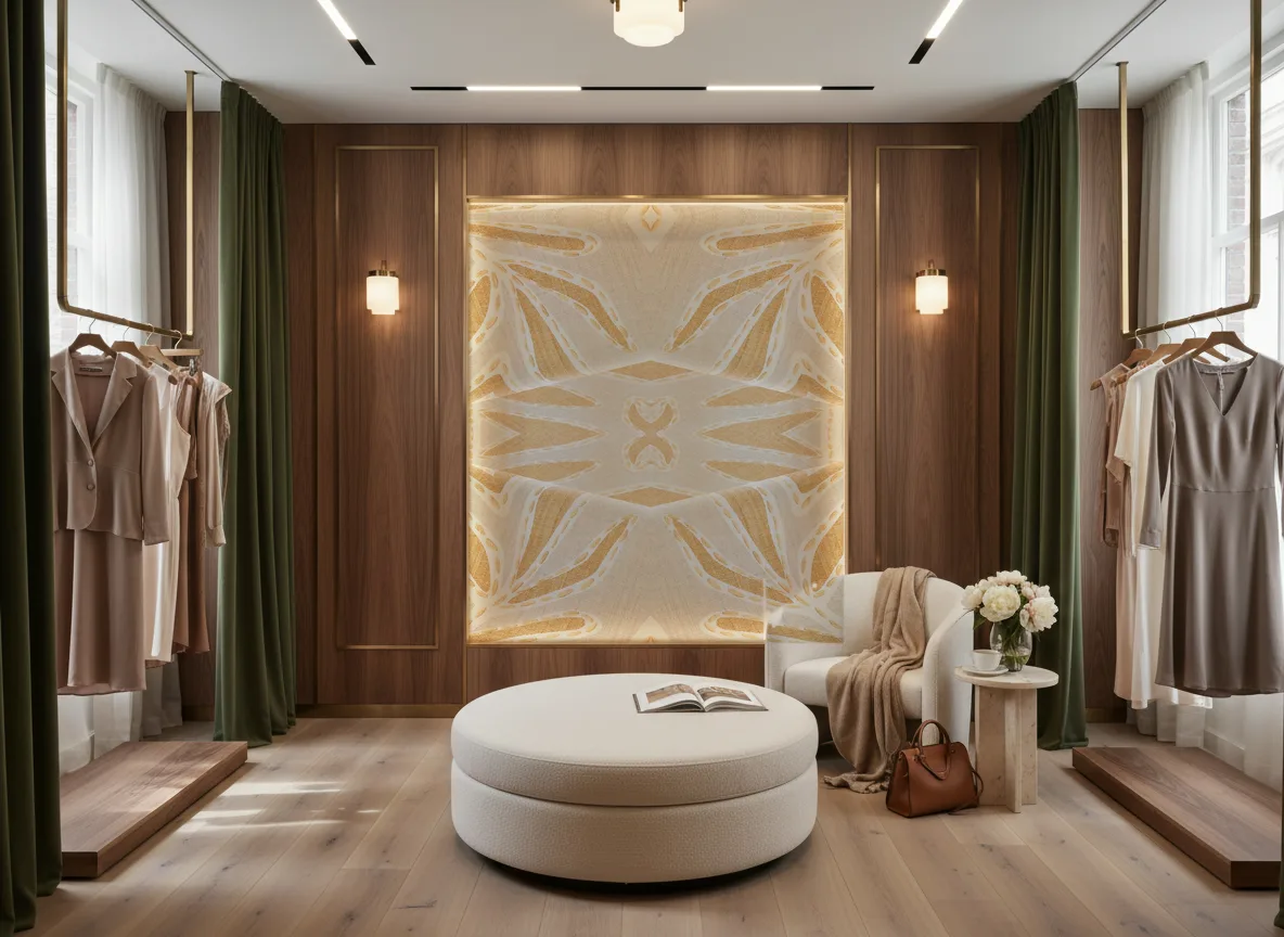 Lanzea — Butik — podświetlona ściana przymierzalni