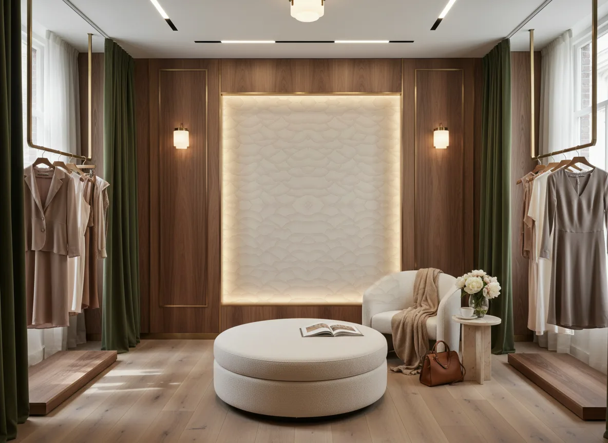 Ondula — Butik — podświetlona ściana przymierzalni