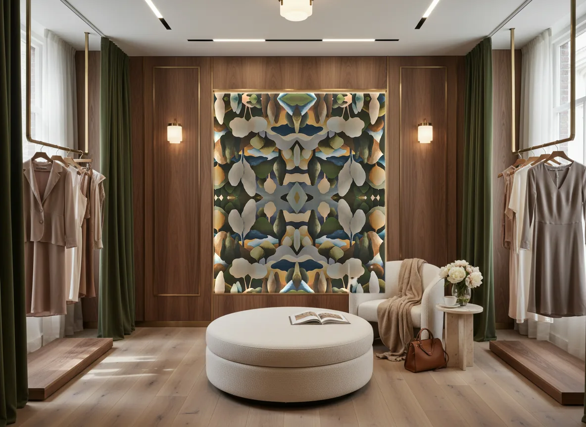 Orée — Butik — podświetlona ściana przymierzalni