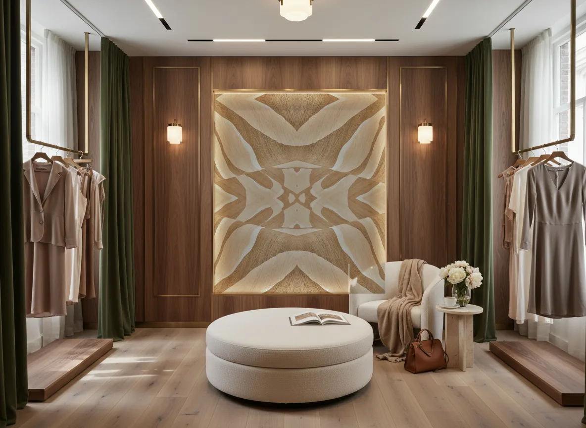Rama — Butik — podświetlona ściana przymierzalni