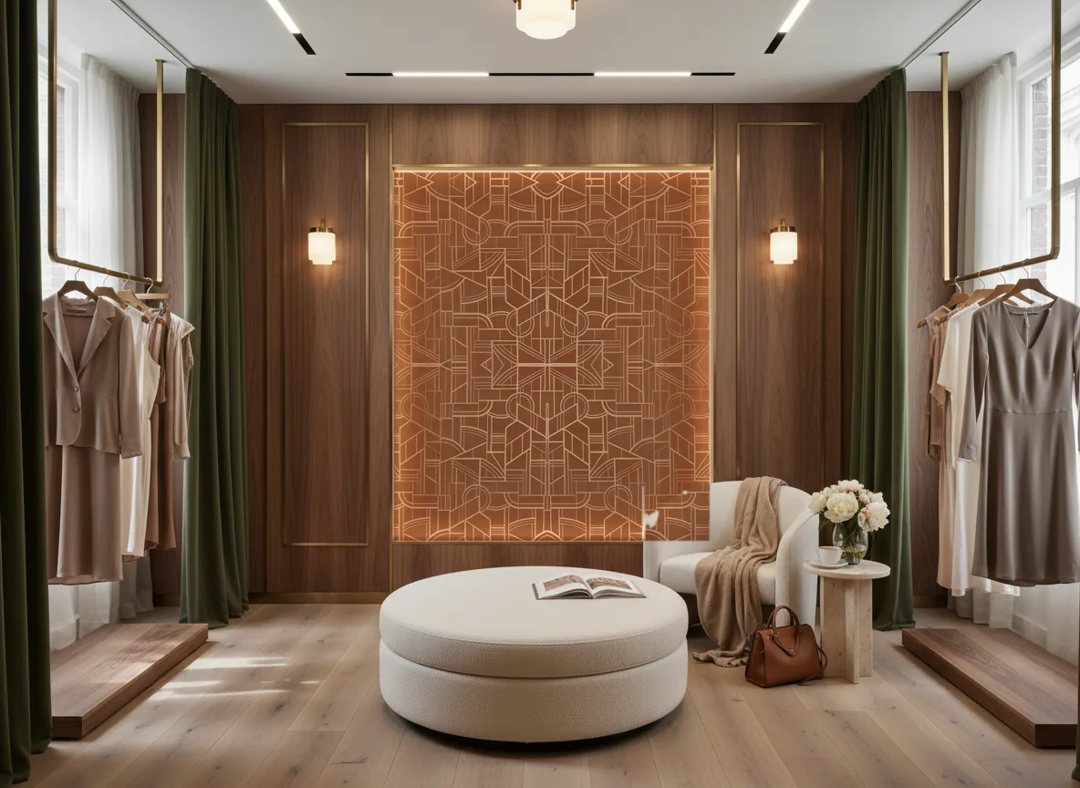 Reims — Butik — podświetlona ściana przymierzalni