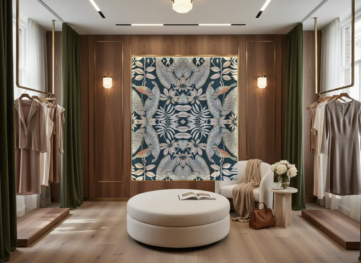 Sibia — Butik — podświetlona ściana przymierzalni