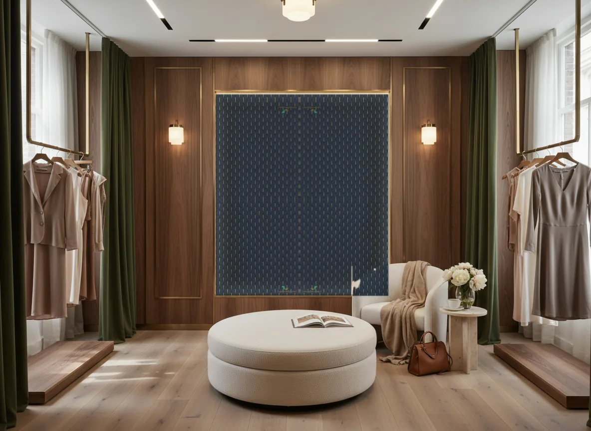 Stein Delta — Butik — podświetlona ściana przymierzalni