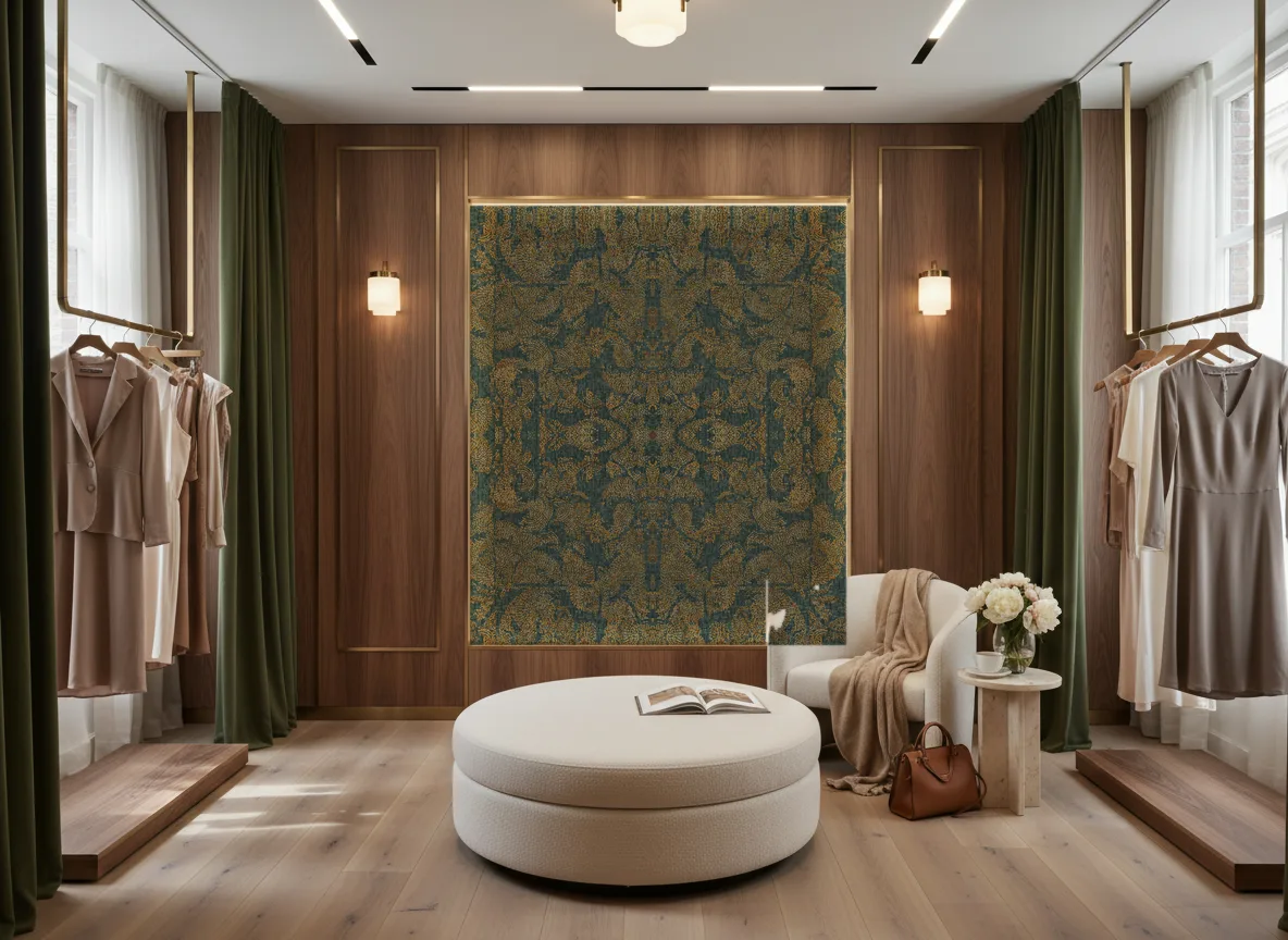 Venetie — Butik — podświetlona ściana przymierzalni