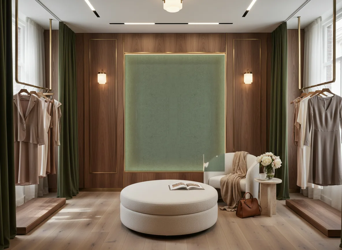 Origin — Butik — podświetlona ściana przymierzalni