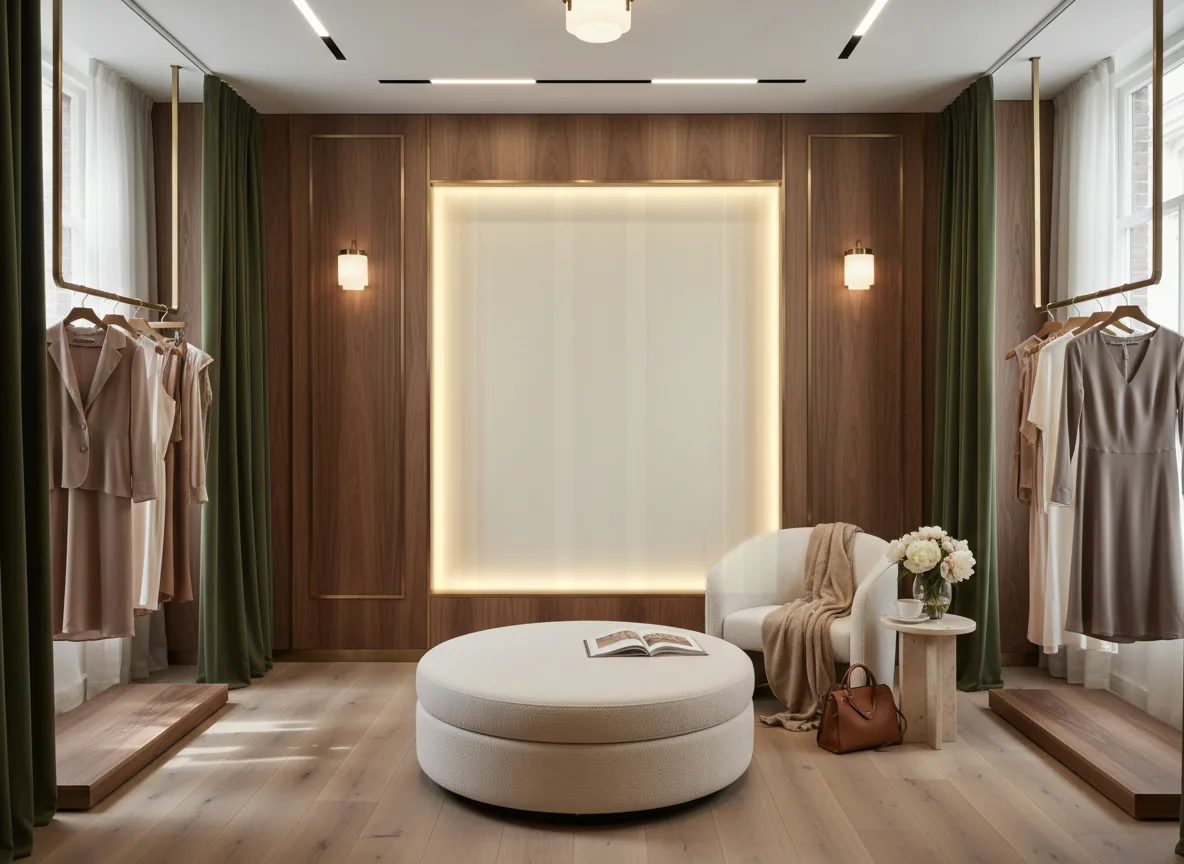 Polyform Eos Stretto — Butik — podświetlona ściana przymierzalni