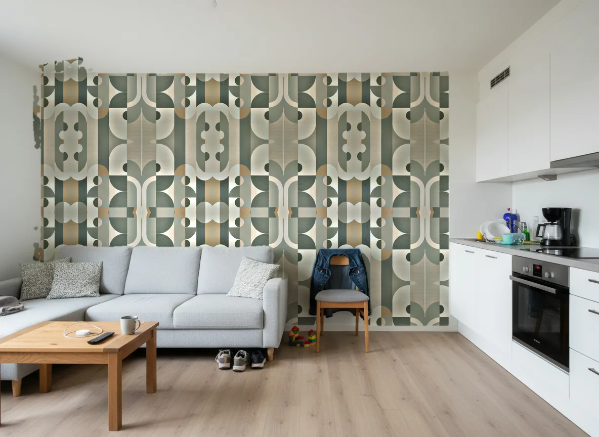 Vassily — Mieszkanie deweloperskie — ściana za sofą
