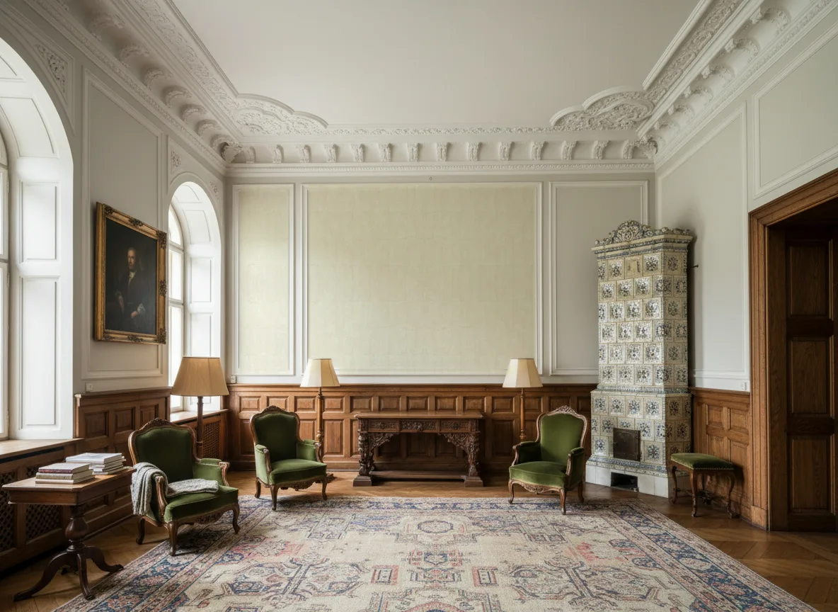 Bizen Texture Cerame — Salon dworski — kwatery nad boazerią
