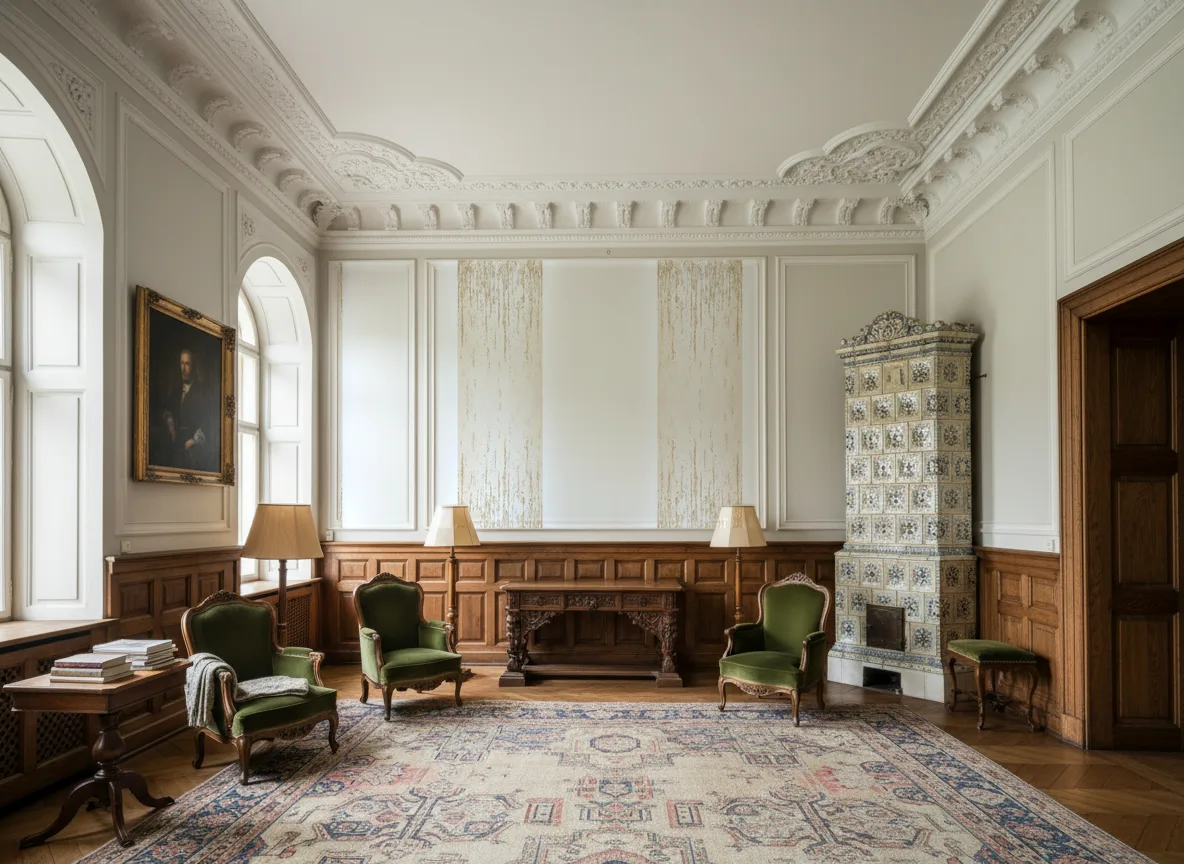 Orcia Exploration — Salon dworski — kwatery nad boazerią