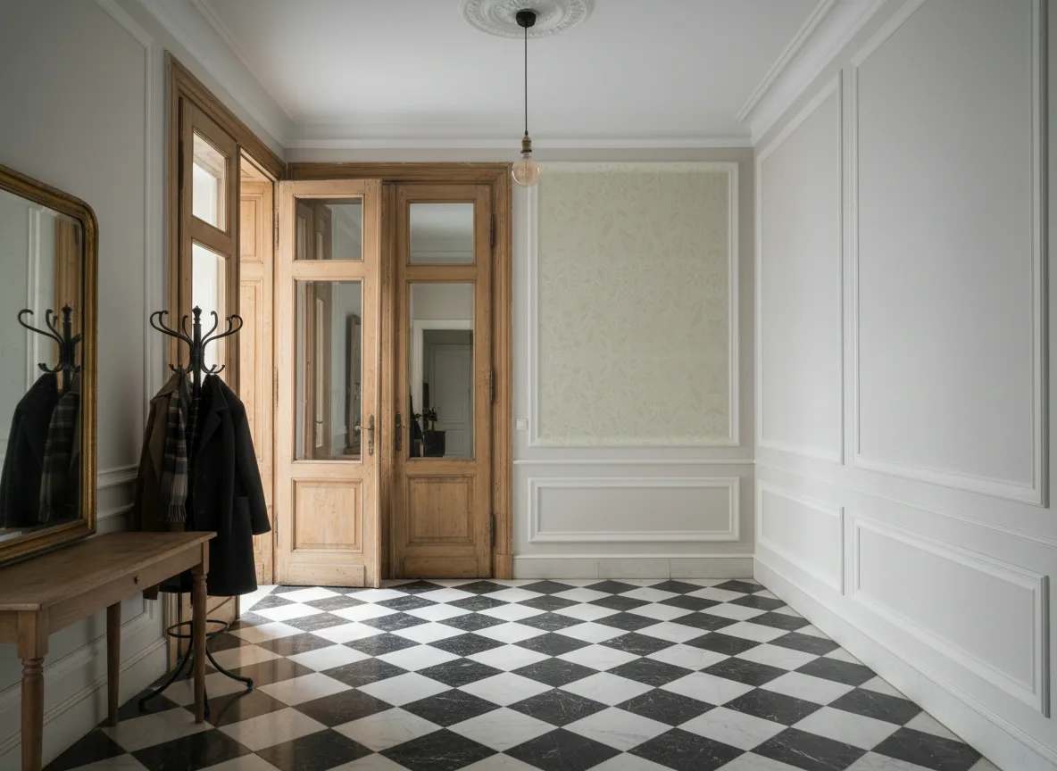 Astragale — Hol w krakowskiej kamienicy — kwatera w listwach