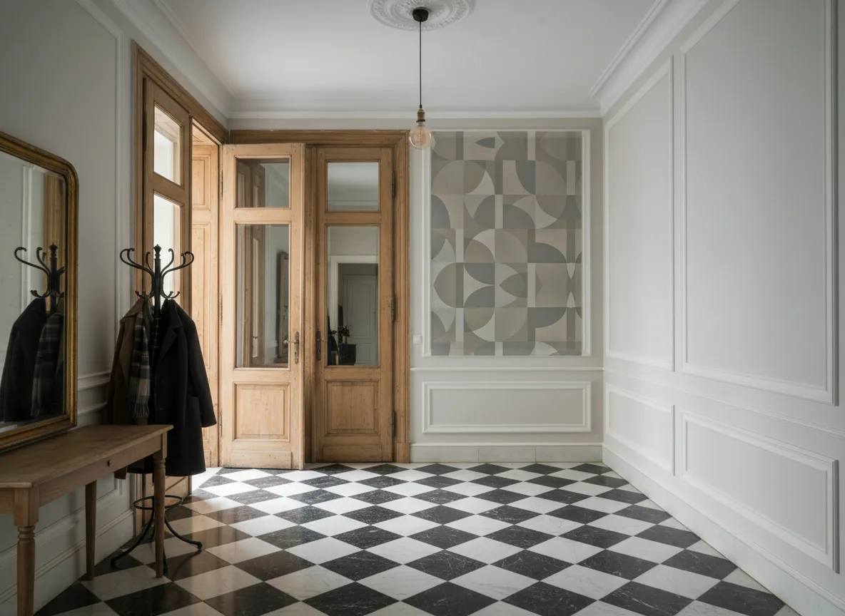 Barillet Faubourg des Lumieres — Hol w krakowskiej kamienicy — kwatera w listwach