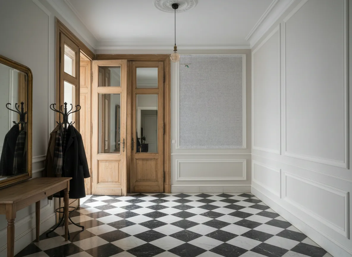 Elara Natural — Hol w krakowskiej kamienicy — kwatera w listwach
